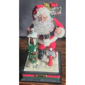 Holiday Creations Scene Santa Claus At North Pole Musical Mailbox Vintage 1993